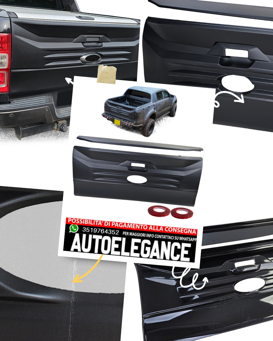 Paraurti Portellone Posteriore Per Tesla Model Y 2017-2023 - 2 Pezzi Gomma Antivibrante - Foto 9