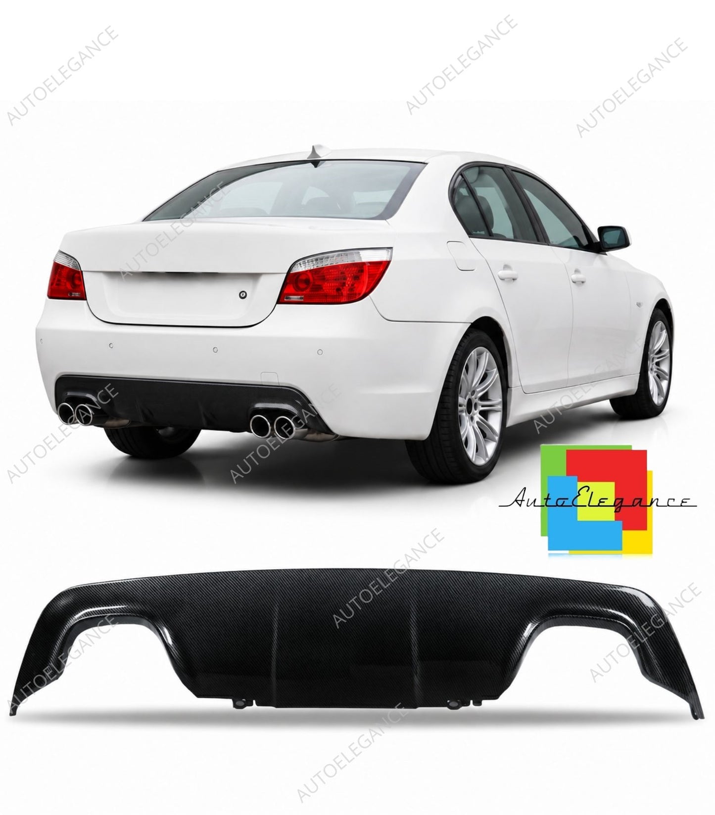 👉Diffusore posteriore look carbonio adatto per BMW Serie 5 E60 E61 2001-2010👈