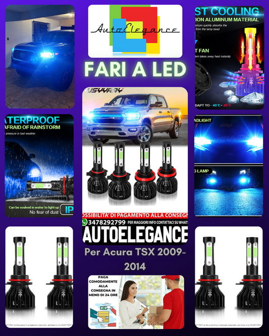 4 pz Per Acura TSX 2009-2014 H11 + 9005 LED Faro Abbagliante Lampadina 8000K