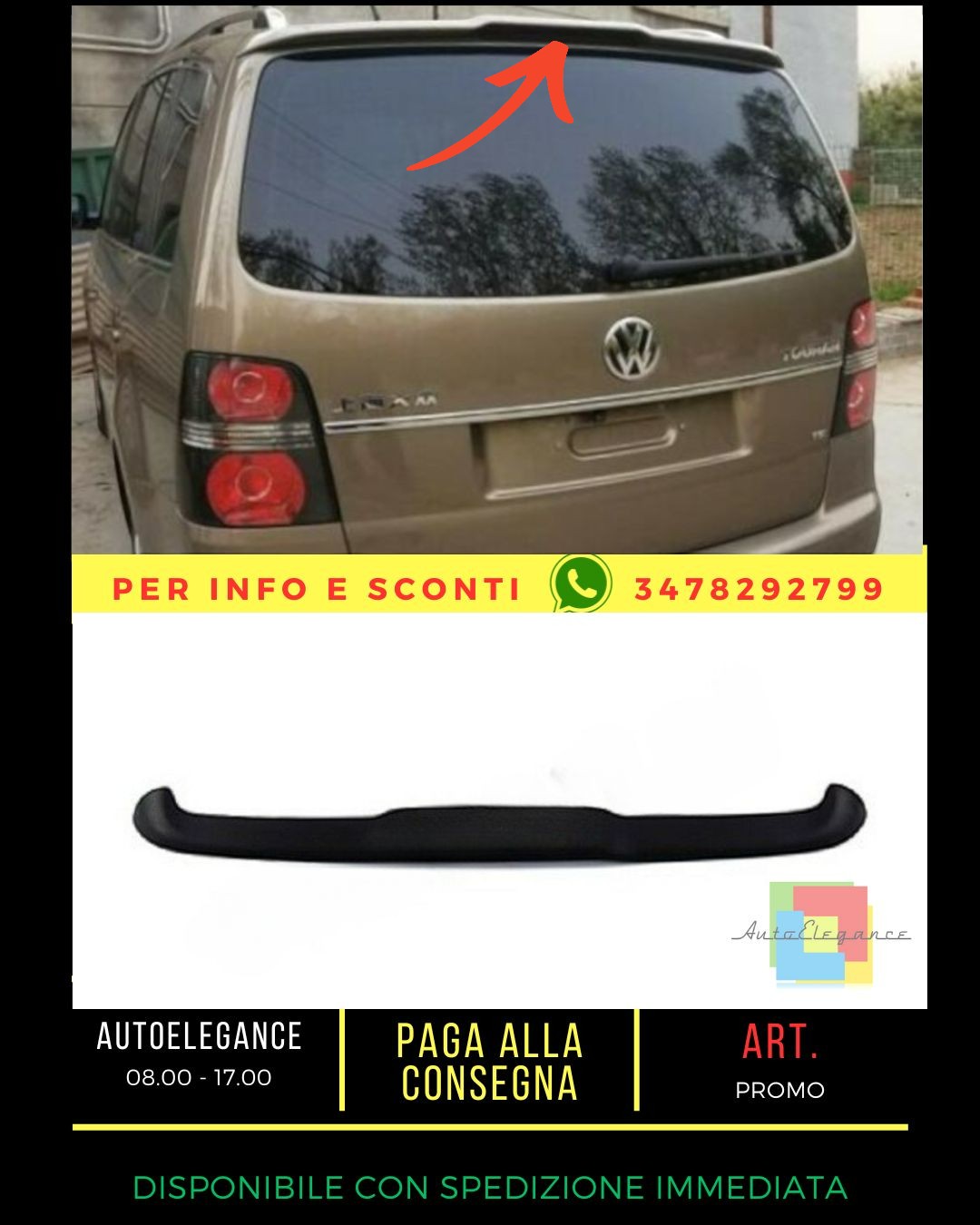 🔥SPOILER ADATTO PER VW Touran MK1 2003-2010 🔥