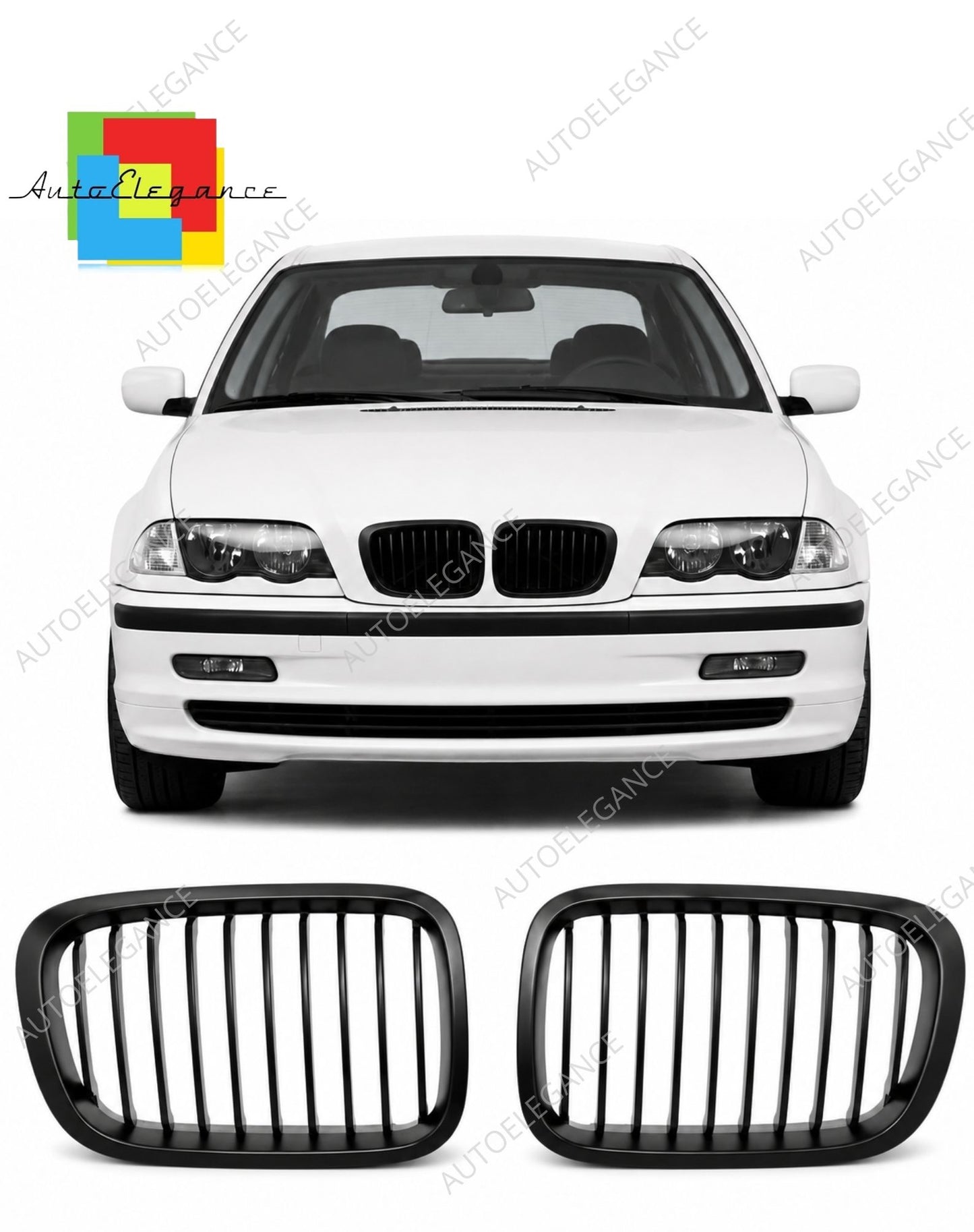 👉Griglia monoriga nera opaca adatta per BMW Serie 3 E46 1998-2001👈