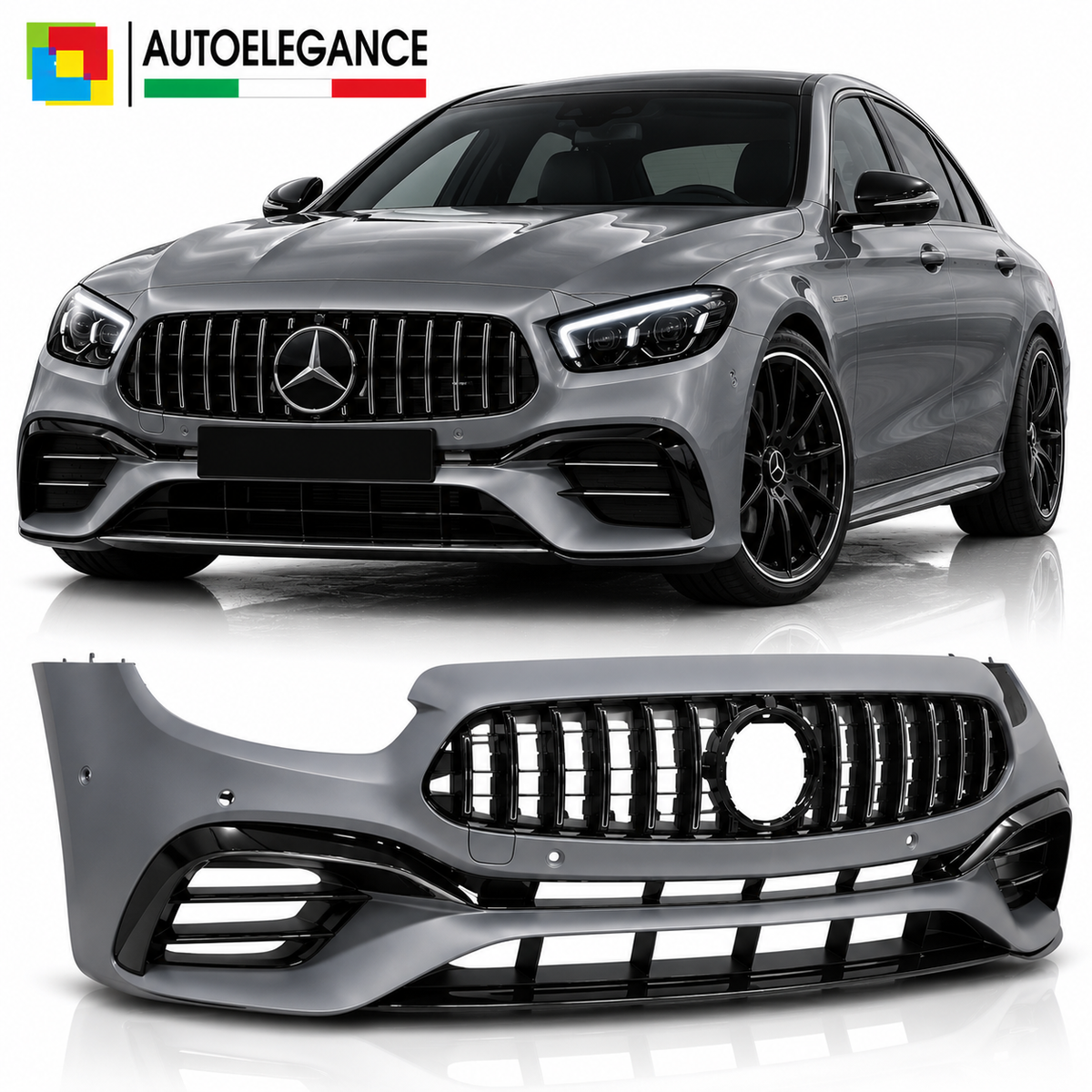 PARAURTI ANTERIORE SPORT PDC NERO compatibile con MERCEDES W213 20-23