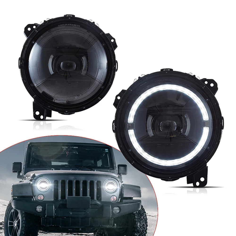 Full LED Headlights for Jeep Wrangler JL JLU JT Rubicon 2018-2023 (Only fit JL models with 9 inch headlights)