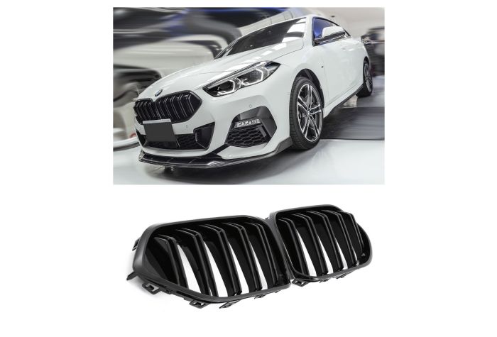 GRIGLIA DEL RADIATORE DOPPIA STAFFA NERO LUCIDO ADATTO PER BMW SERIE 2 F44 GRAN COUPE