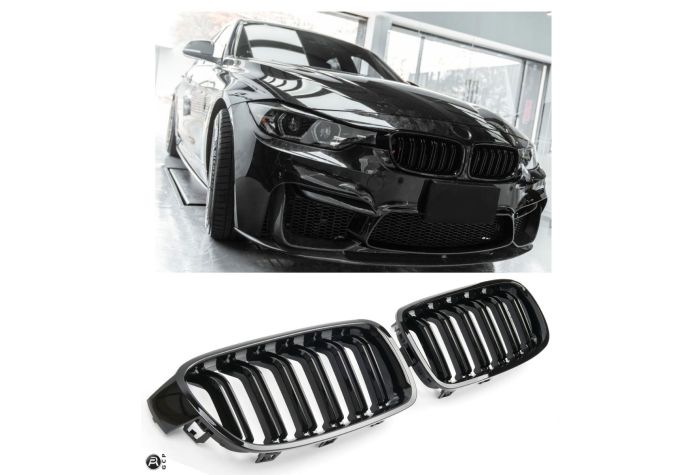 ✨GLOSS BLACK DOUBLE BRACKET GRILLE SUITABLE FOR BMW 3 SERIES F30 F31 SPORT✨