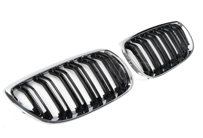 ⭐GRIGLIA DOPPIA PONTE CROMATA NERA ADATTO PER BMW SERIE 3 E92 E93 06-10⭐