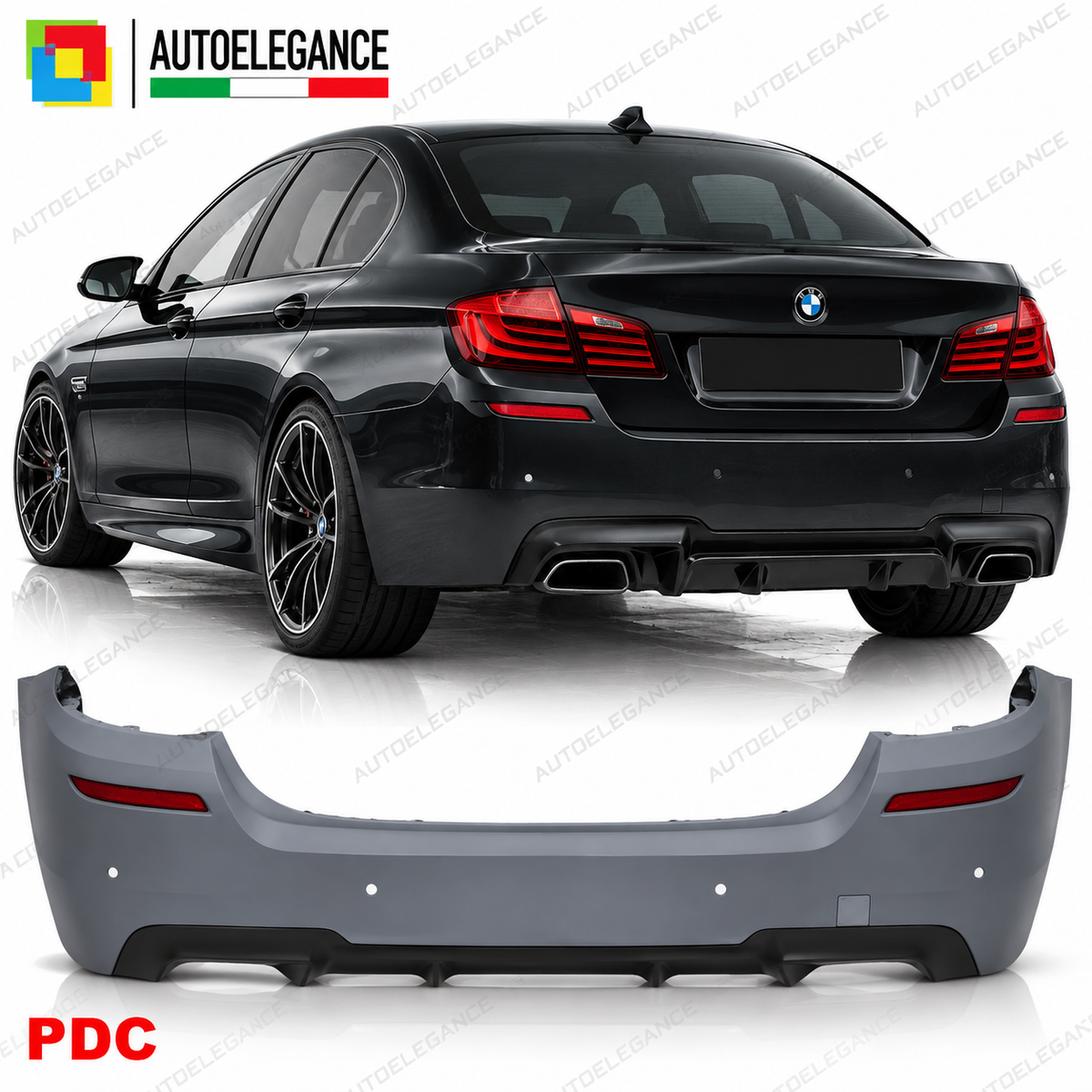 PARAURTI POSTERIORE STILE SPORT ADATTO PER BMW SERIE 5 F10 10-16 LOOK M
