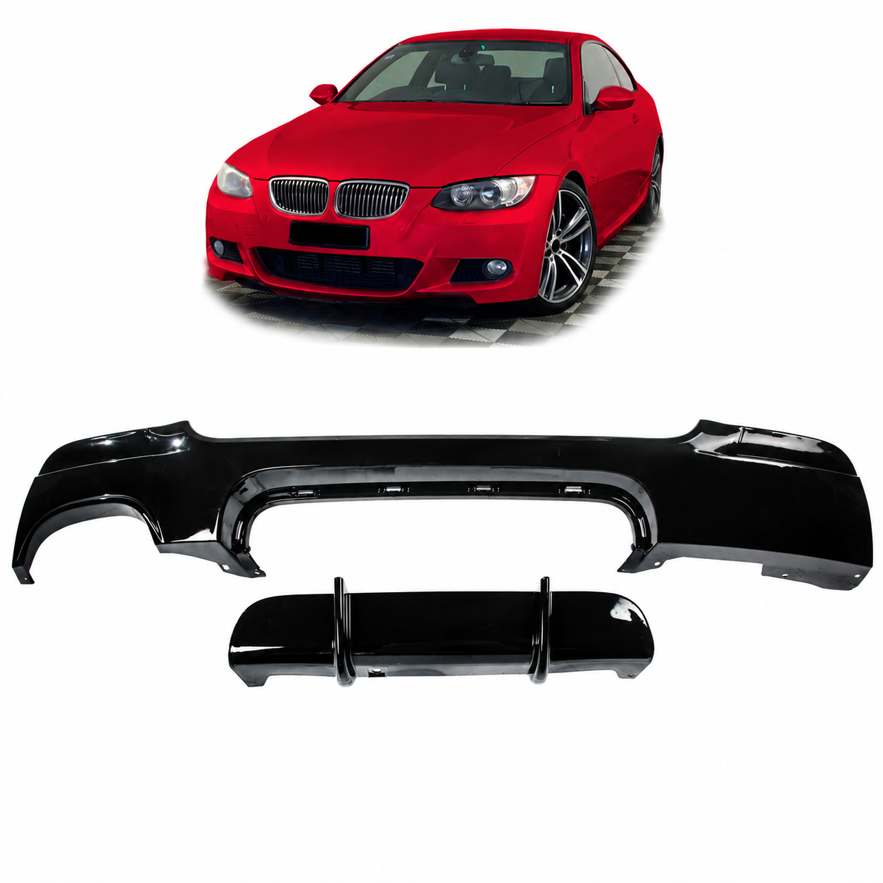 👉Diffusore posteriore lucido nero adatto per BMW Serie 3 E92 E93 2006-2013👈
