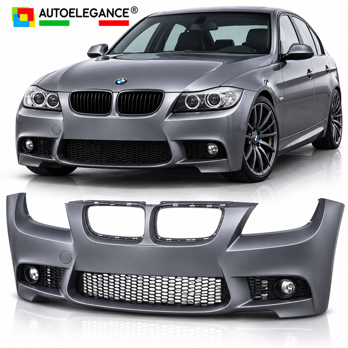 PARAURTI ANTERIORE STILE SPORT ADATTO PER BMW E90 05-08 LOOK M