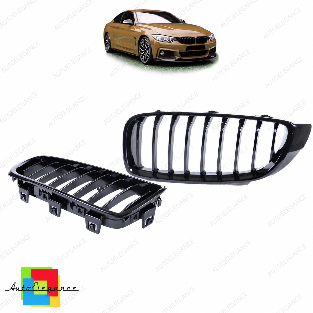 👉Griglia anteriore lucida nera adatta per BMW Serie 4 F32 F33 F36 2013-2021👈