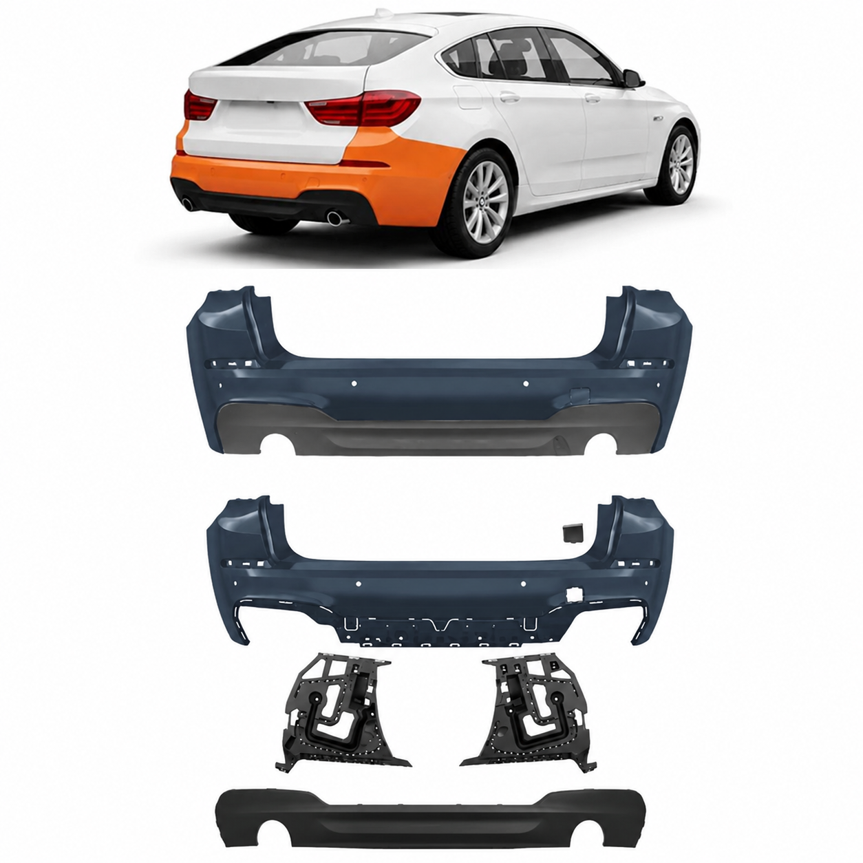 👉Paraurti posteriore sport con diffusore adatto per BMW Serie 5 GT F07 13-17👈
