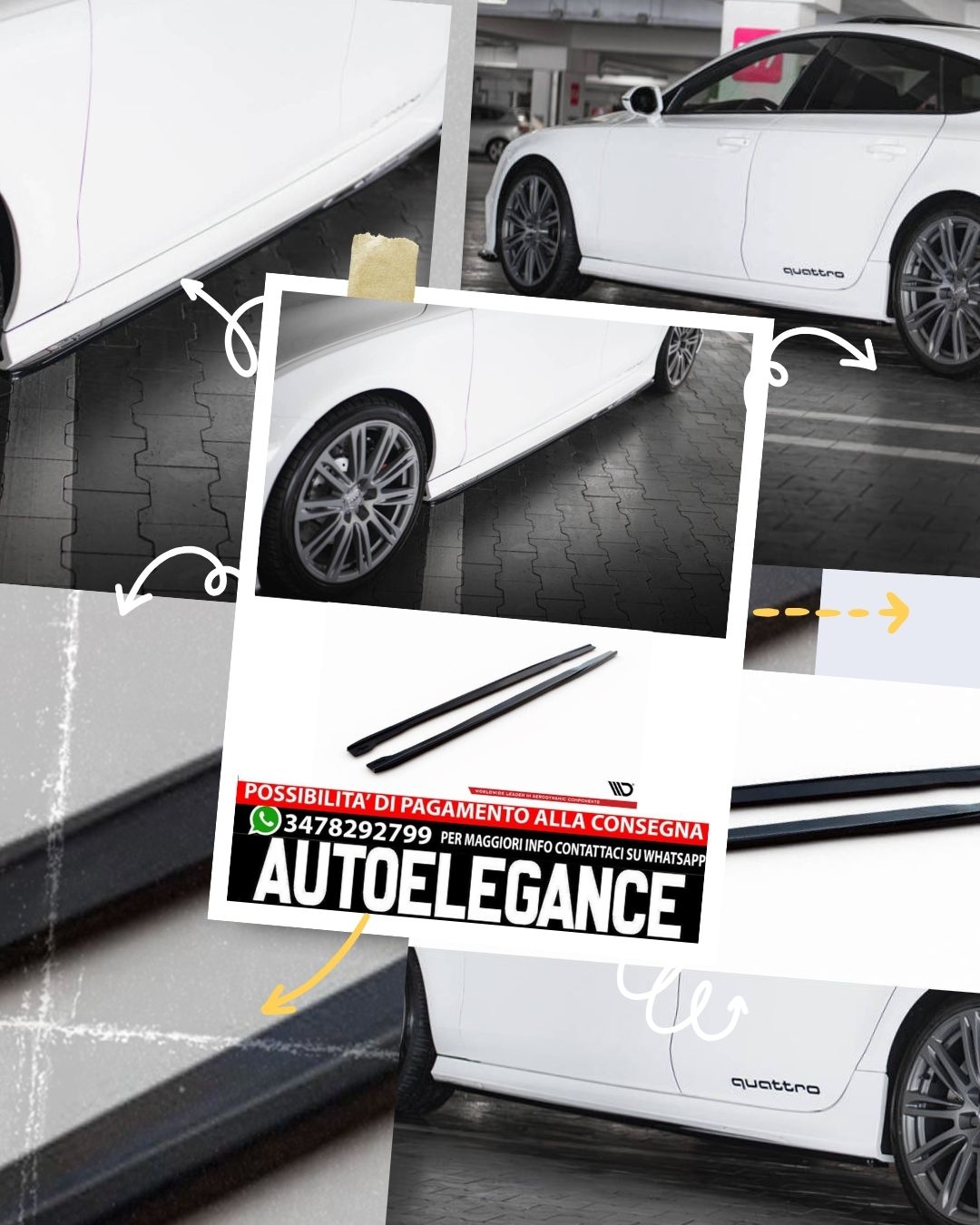 MINIGONNE LATERALI ADATTE PER V.2 AUDI E-TRON GT / RS GT MK1 (2021