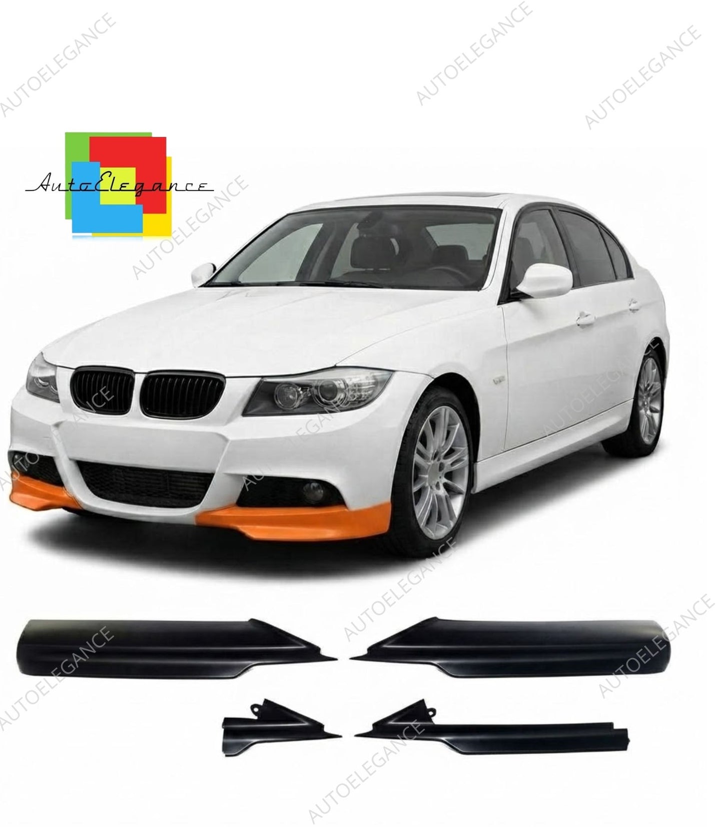 👉SPOILER ANTERIORE Labbro Nero Opaco adatto per BMW Serie 3 E90 E91 2005-2008👈