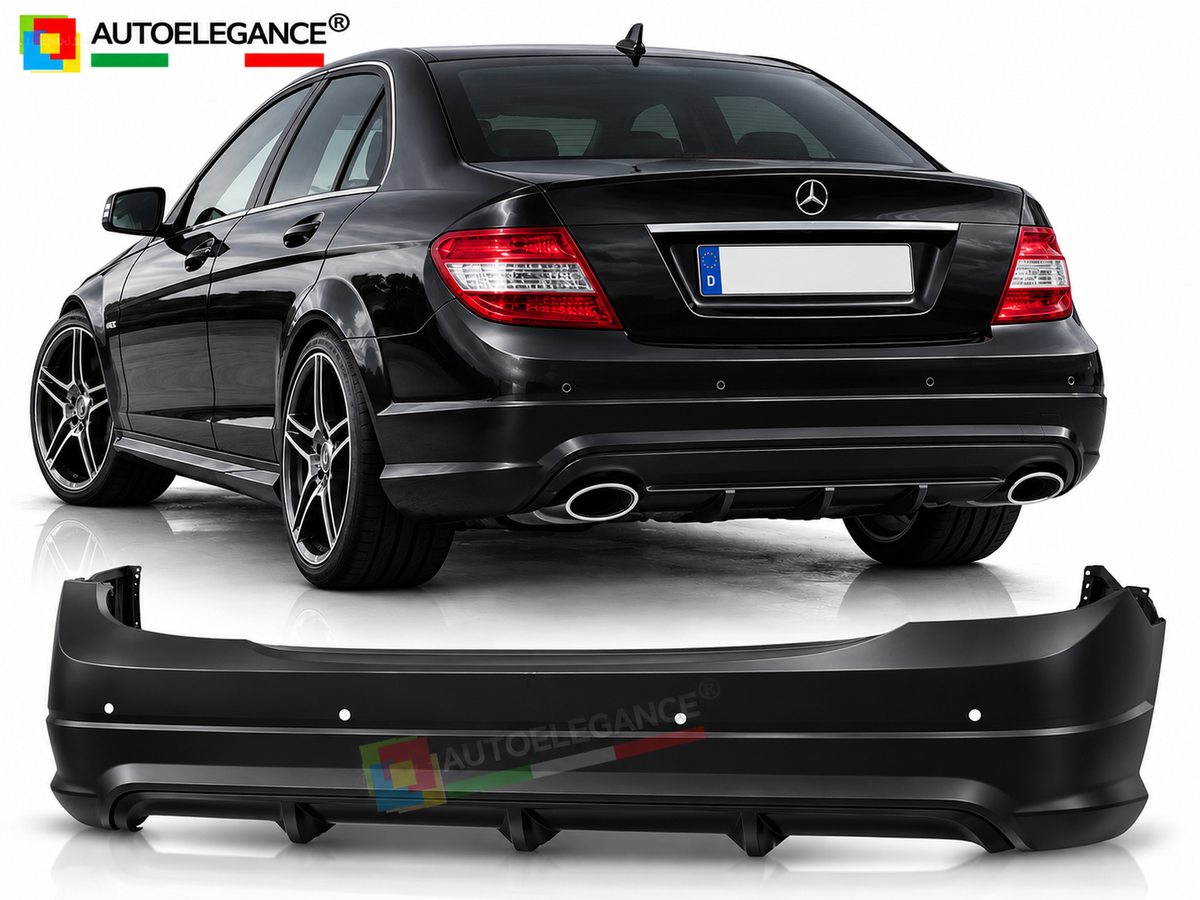PARAURTI POSTERIORE STILE SPORT ADATTO PER MERCEDES W204 07-10 SEDAN LOOK AMG