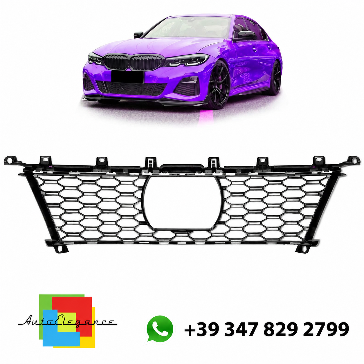 👉Griglia Paraurti Anteriore Nido d'Ape per BMW Serie 3 G20 G21 2019-2022 ACC👈