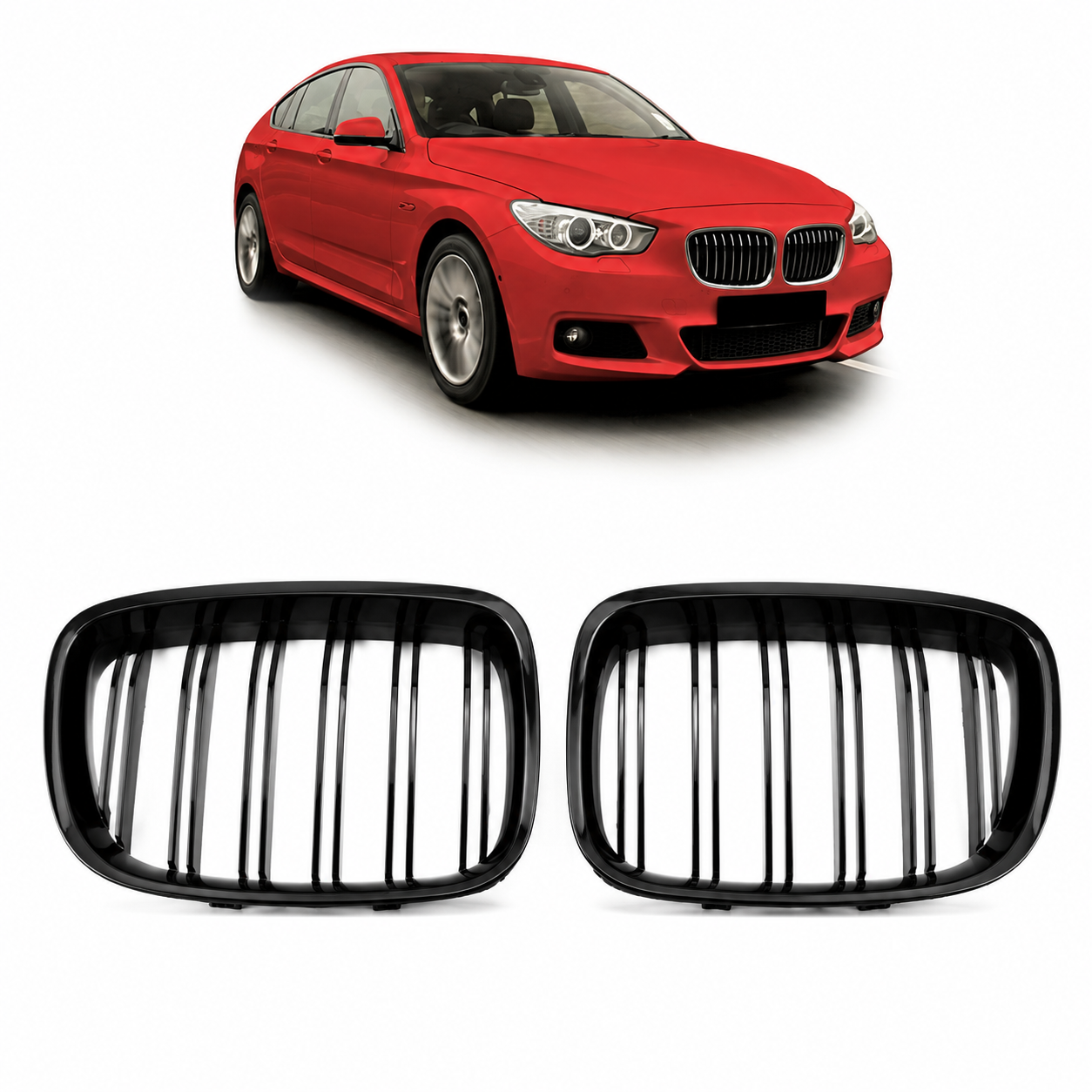 👉Griglia Doppia Linea Nero Lucido adatto per BMW Serie 5 F07 GT 2013-2017👈
