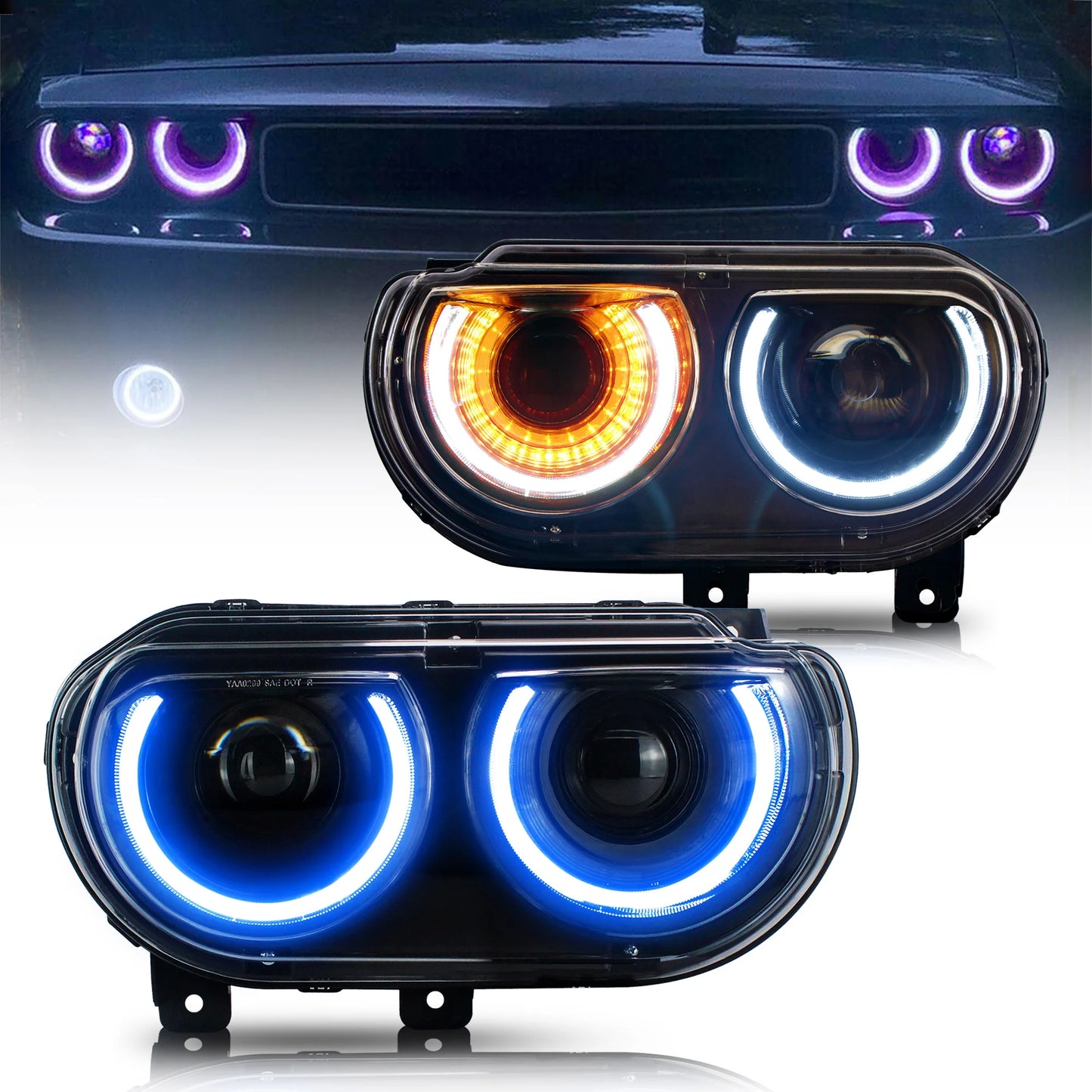 Fari a doppio raggio RGB per Dodge Challenger 2008-2014