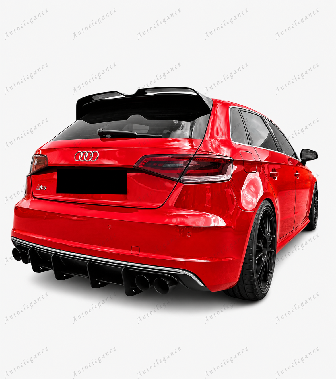 🔥ART.0975 SPOILER PER AUDI A3 8V 12-20 SPORTBACK LOOK OETTINGER NERO LUCIDO🔥