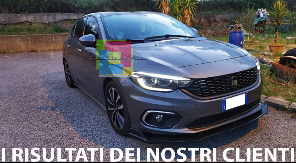 FIAT TIPO FRONT BUMPER BLADE IN ABS SPORTS LOOK GLOSSY BLACK -