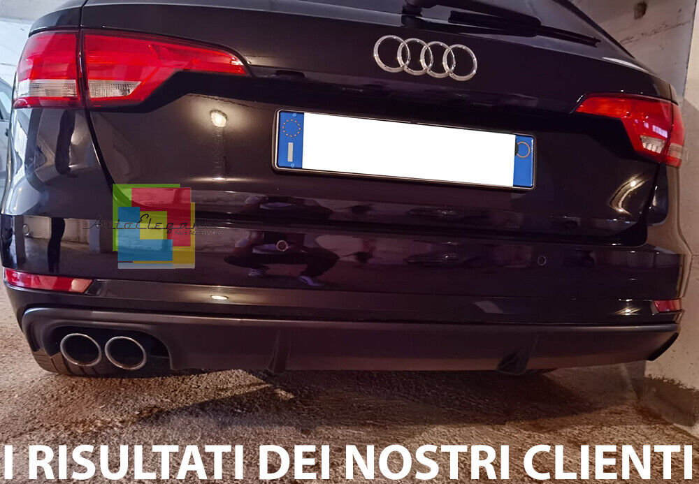 REAR BUMPER DIFFUSER FOR AUDI A4 B9 8W 2015-2018 MATT BLACK ABS