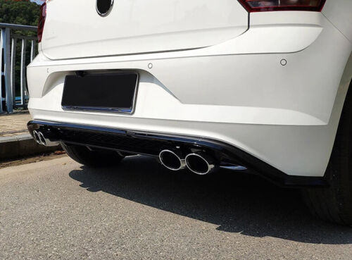 VW POLO AW1 REAR DIFFUSER UNDER BUMPER FOUR TIP GLOSS BLACK