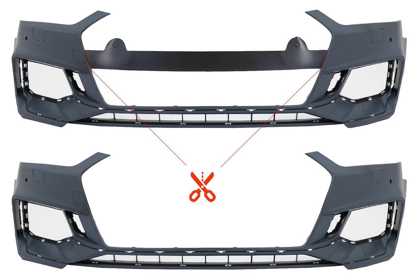 Front Bumper for Audi A5 F5 2017-2019 Quattro RS5 Look Grilles