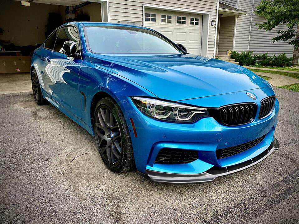 BMW 4 SERIES F32 F33 F36 FRONT SPOILER UNDER BUMPER SPLITTER BLACK BLADE . 05
