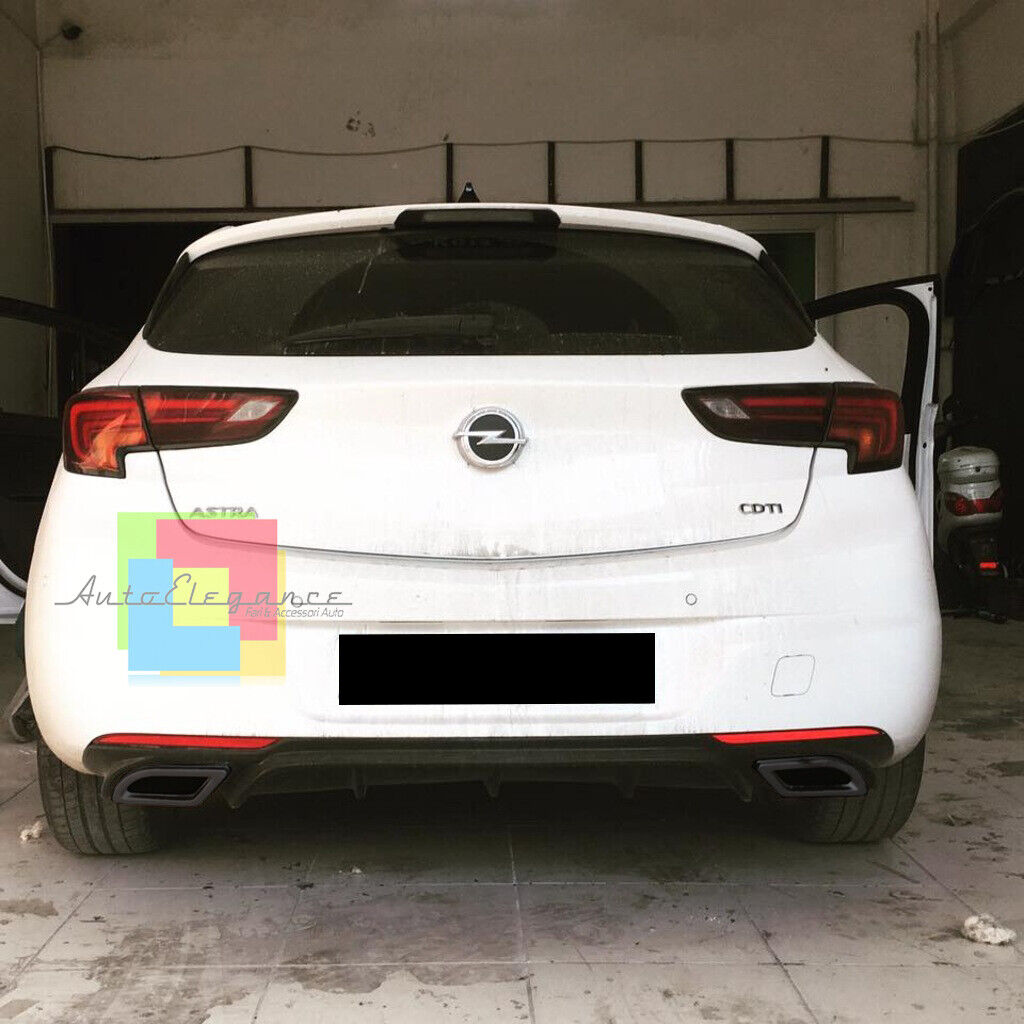 OPEL ASTRA K 2015-2018 REAR BUMPER DIFFUSER ABS GLOSSY BLACK .-.