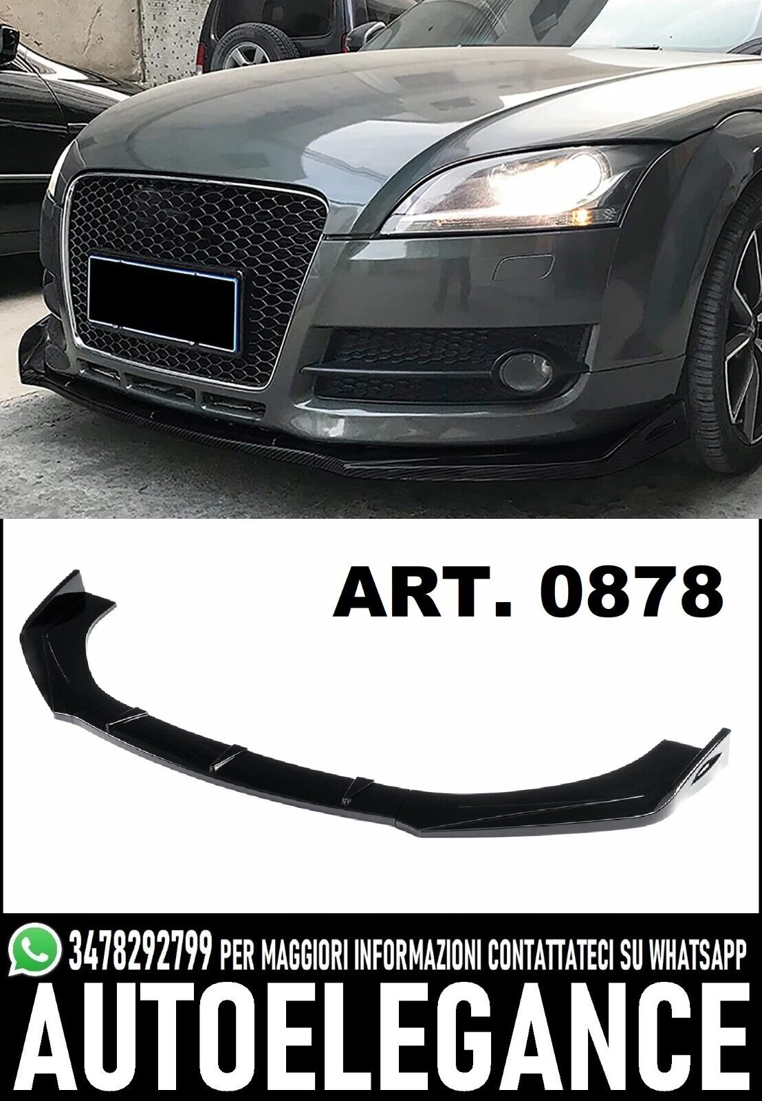 💎SPLITTER UNDER FRONT BUMPER AUDI TT 8J SPORT ABS SPOILER RSTT💎