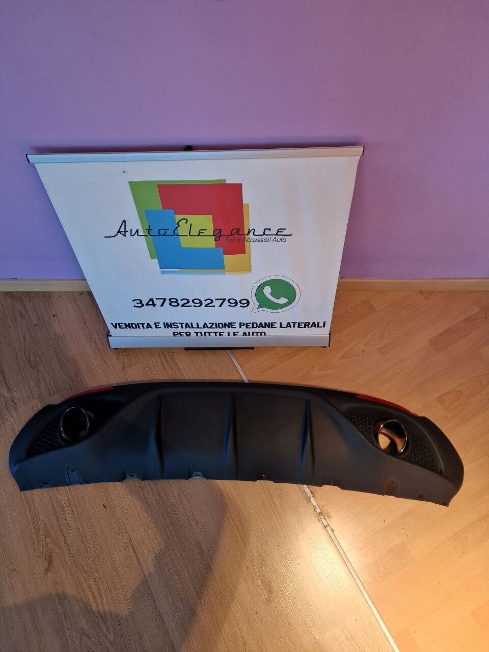 DAM UNDER BUMPER ALFA ROMEO GIULIA REAR DIFFUSER BLACK TIP 0855 08