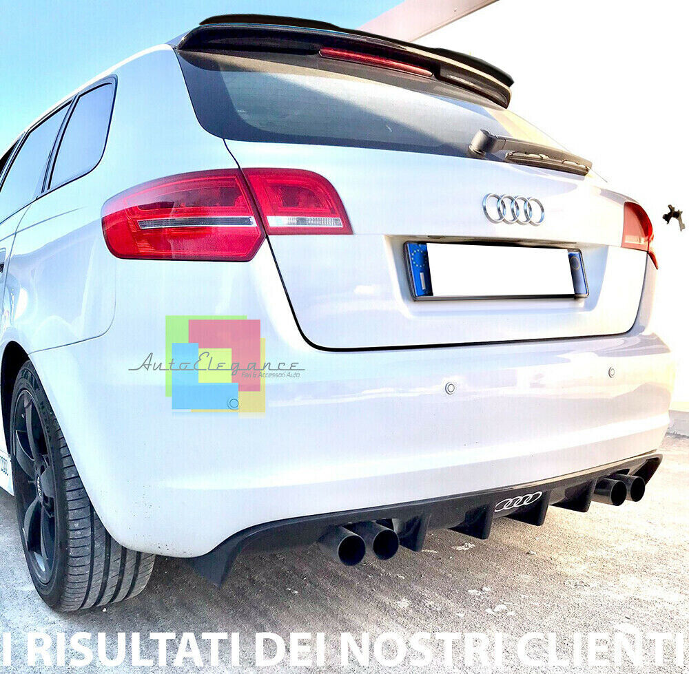 ALA AGGIUNTIVA PER AUDI A3 8P 3 PORTE SPORTBACK SPOILER TETTO SPORTIVO ABS 0039 AUTOELEGANCERICAMBI