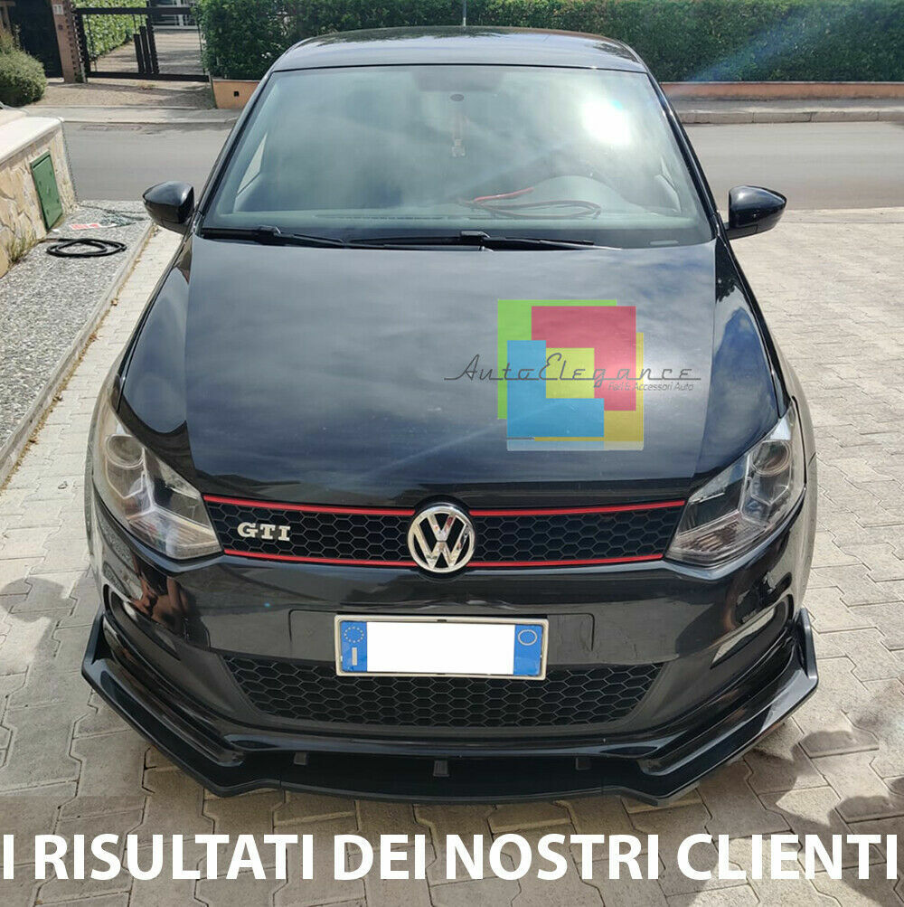 VW POLO 6R 6C FRONT BUMPER BLADE SPORT ABS BLACK SPLITTER 0079