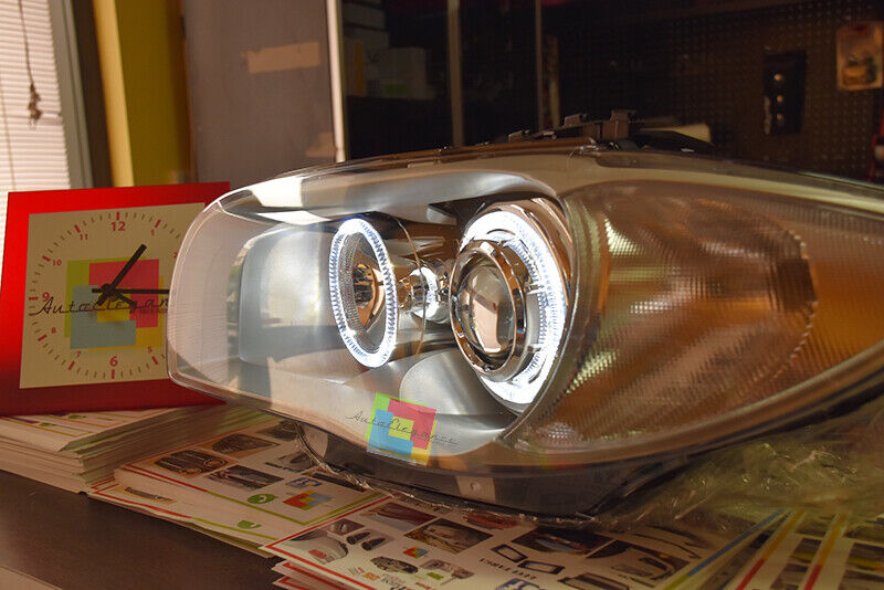 BMW SERIE 1 2004-2011 FARI ANTERIORI ANGEL EYES LED FANALI SPORT SATINATI .1 AUTOELEGANCERICAMBI