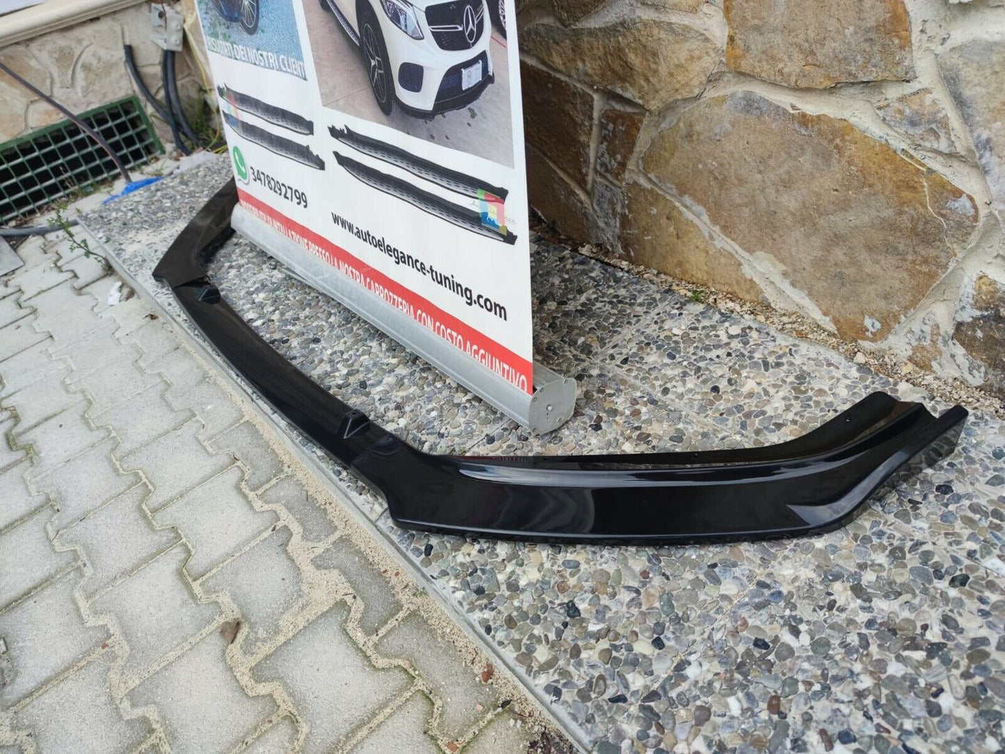 VW GOLF 6 MK6 VI FRONT BUMPER SPOILER ABS BLACK GLOSSY SPLITTER -1-