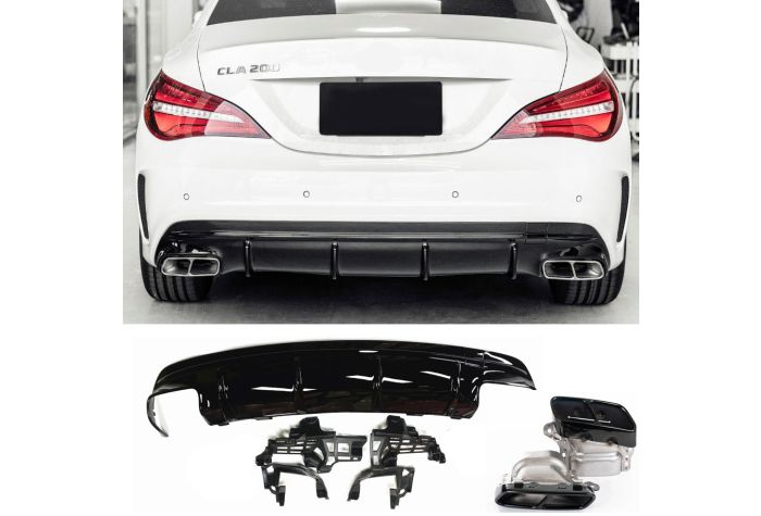 Exhaust diffuser BLACK CLA 45 AMG design suitable for Mercedes CLA