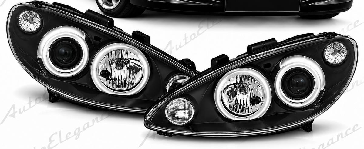ART.11068 FARI ANTERIORI ADATTO PER PEUGEOT 206 02 NERO LED