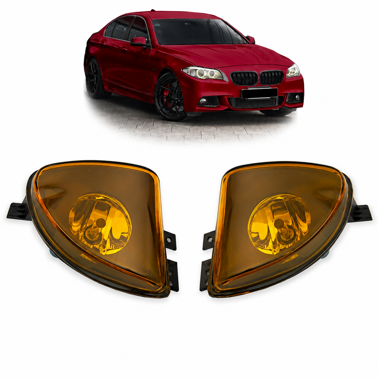 👉Set di fari fendinebbia gialli adatto per BMW Serie 5 F10/F11 2010-2013👈