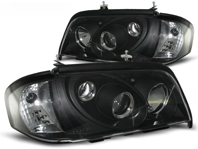BLACK HEADLIGHTS for MERCEDES W202 C-Class 06.93-06.00
