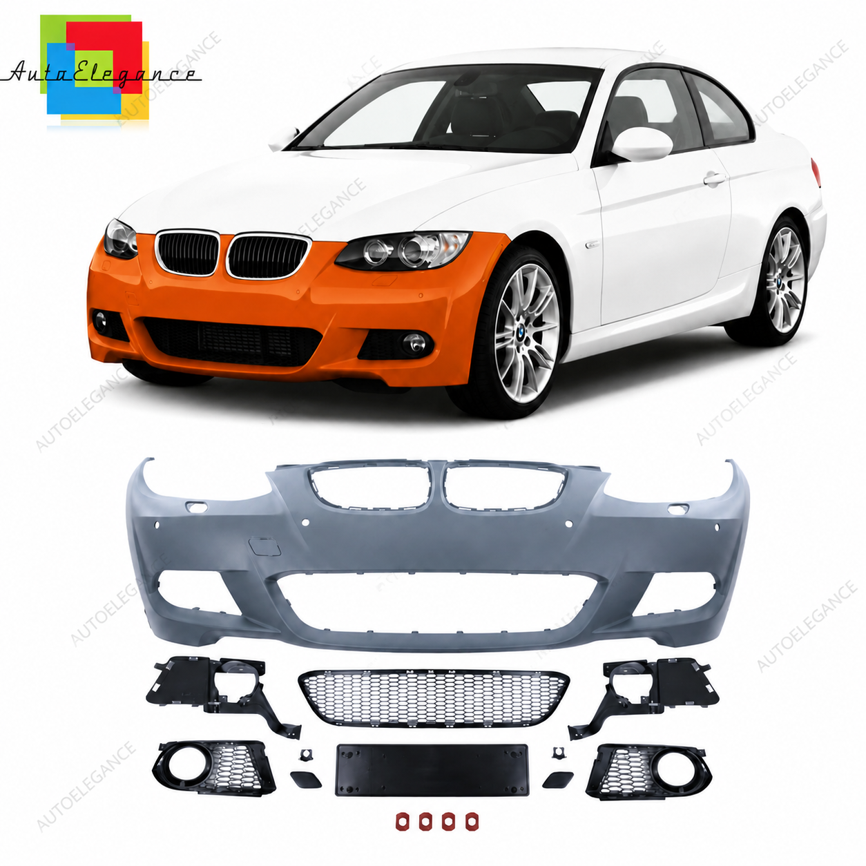 👉Paraurti Anteriore M-Tech PDC SRA adatto per BMW Serie 3 E92 E93 2006-2010👈
