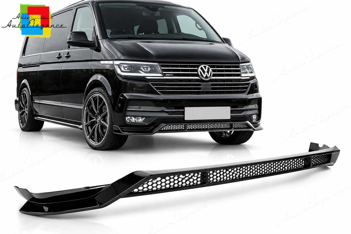 PARAURTI ANTERIORE LIP SPORT STYLE NERO LUCIDO ADATTO PER VW T6.1 20-24