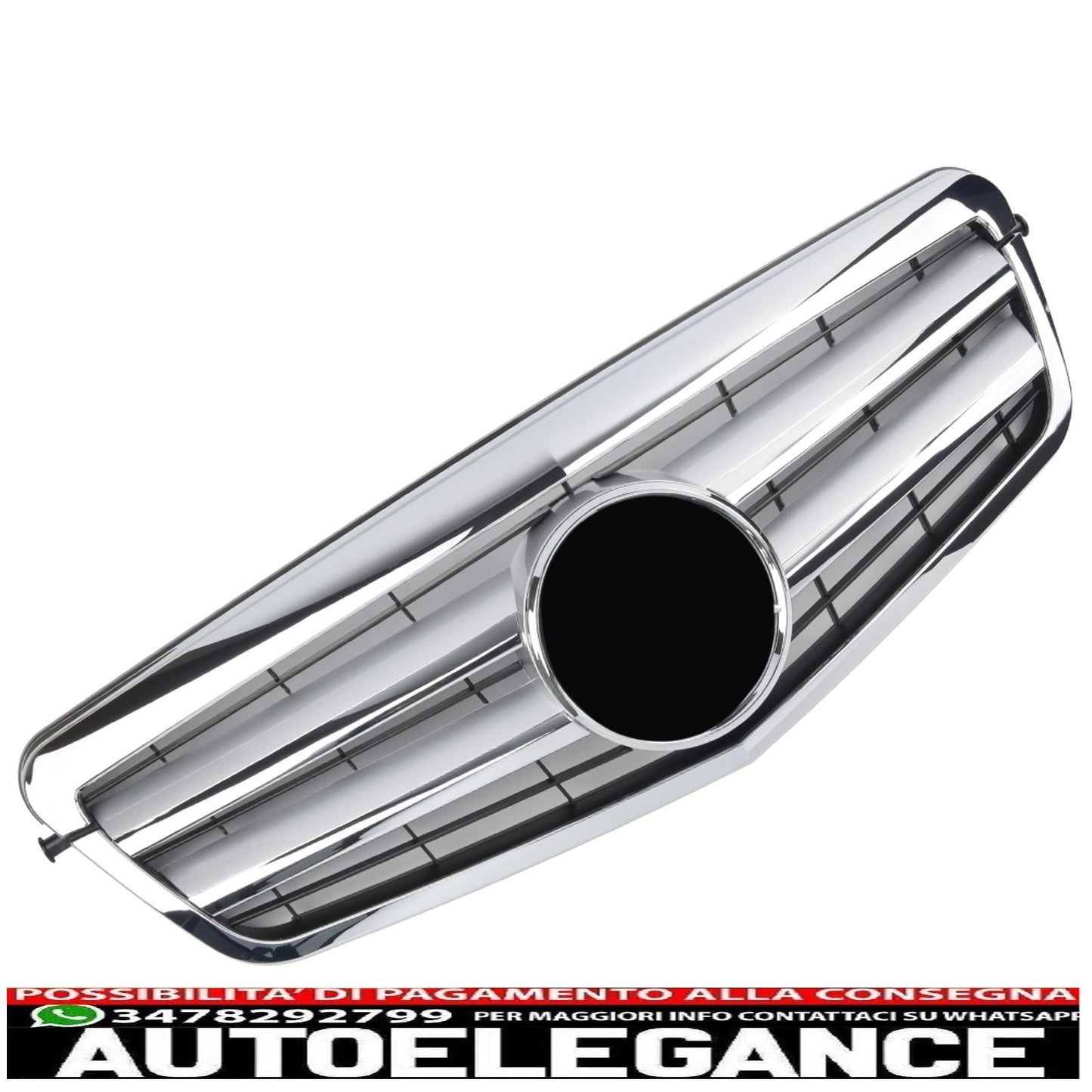 Sports grille radiator grille suitable for Mercedes w212 s212 up to 2013 silver + chrome - show original titletext original grille sports grille for radiator suitable for Mercedes w212 s212 up to 2013 silver + chrome