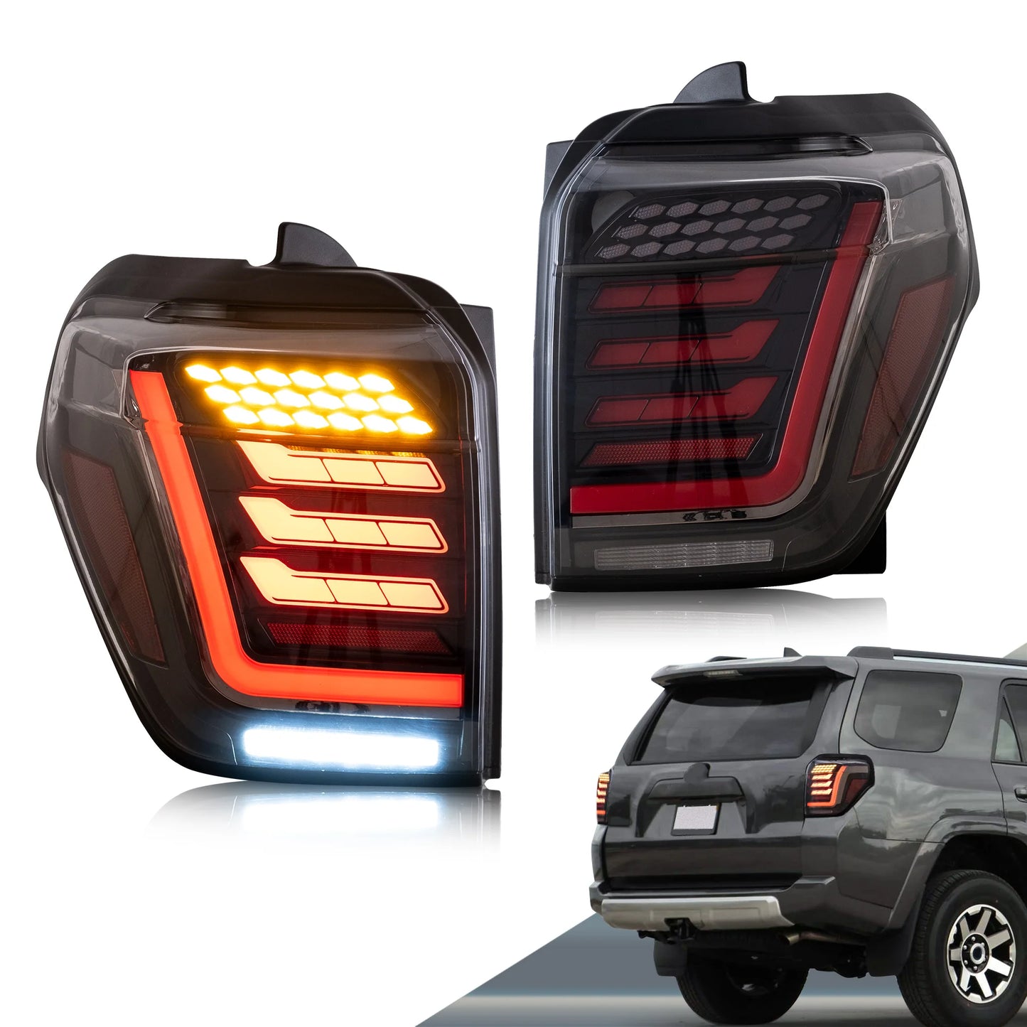 Fanali posteriori a LED completi per Toyota 4Runner 2014-2021 con animazione dinamica di avvio (magazzino USA e Canada)