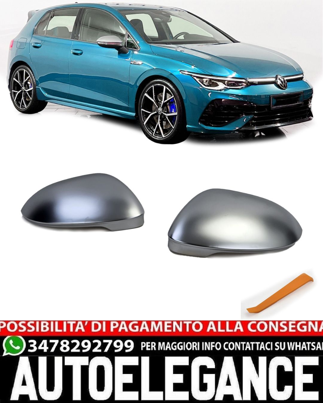 Copertura Specchietto Retrovisore In ABS Per VW Tiguan 2016-2020 – Lato Destro, Colore Grigio, Decorazione Personalizzata, Facile Da Installare