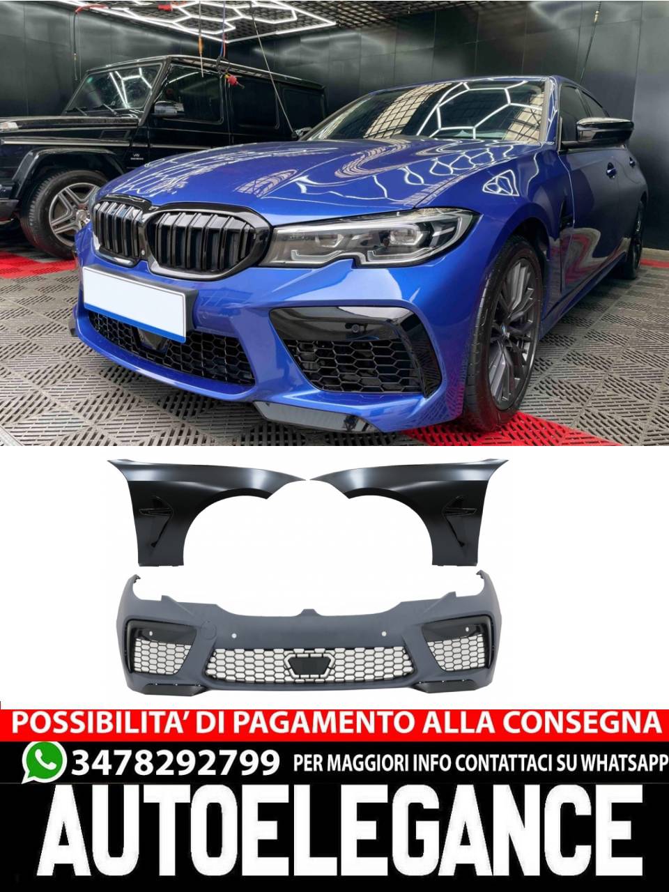 Front Bumper suitable for BMW 3 Series g20 Sedan g21 Touring (2019-up)