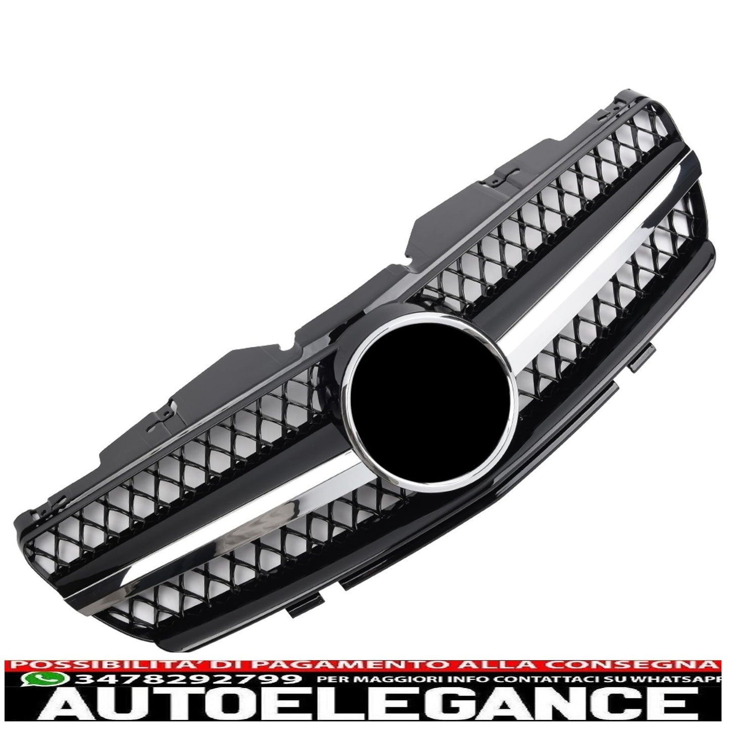 Black Chrome Sport Radiator Grille Suitable for Mercedes R230 SL 01-06 - show original titletext Original Sport Radiator Grille Suitable for Mercedes R230 SL 2001-2006 Black Chrome