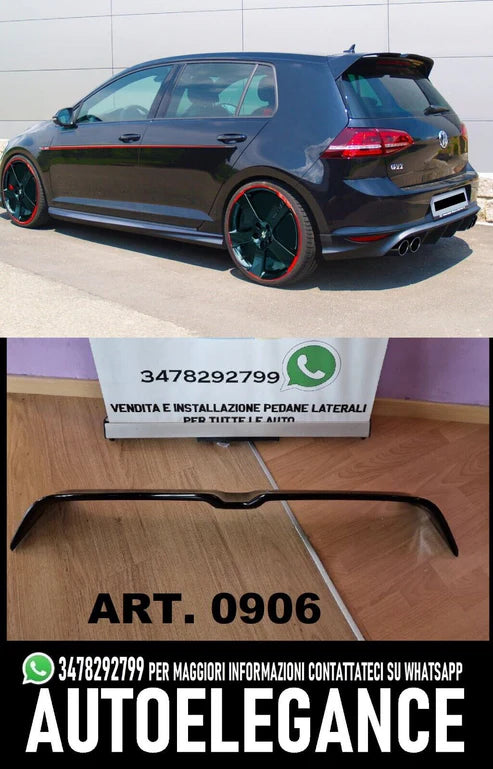VW GOLF 7 & 7.5 2012-2019 REAR ROOF SPOILER ABS BLACK item 0906