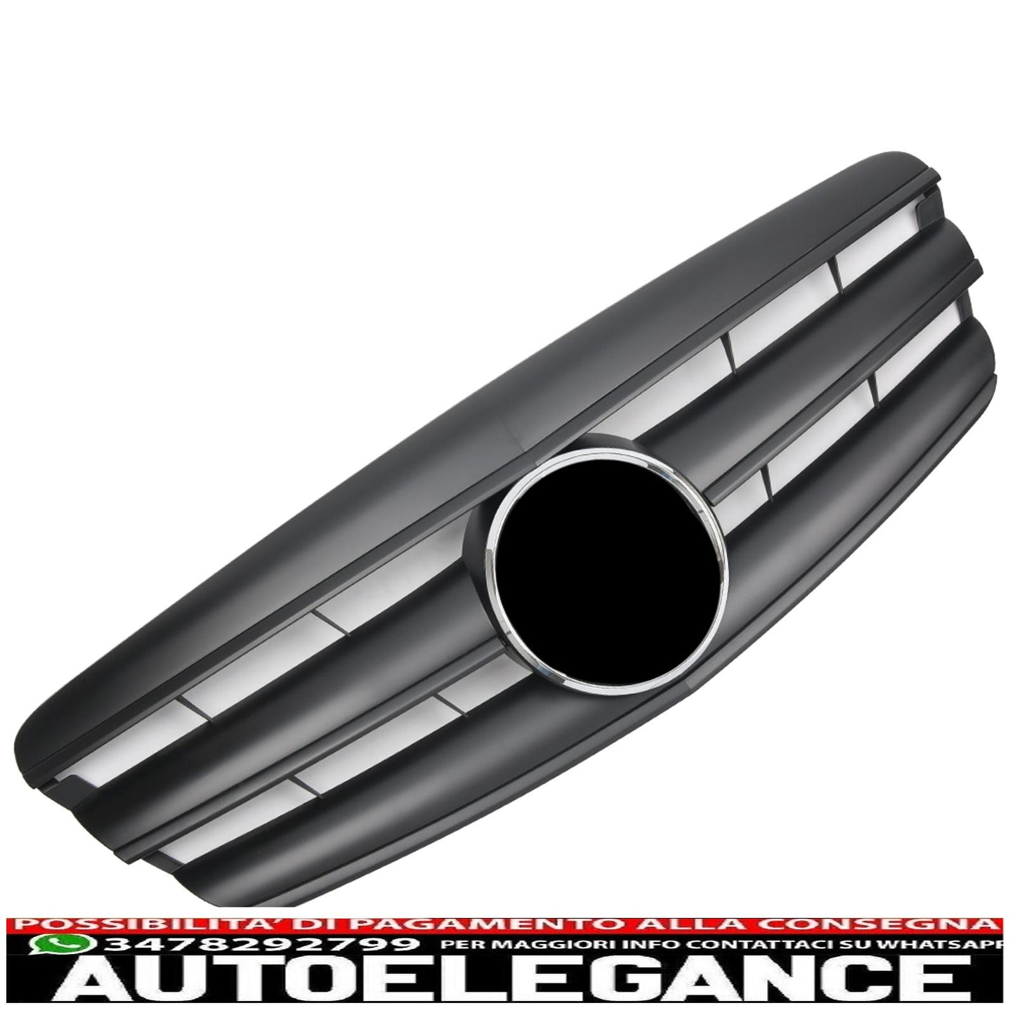 Griglia del radiatore sportiva per Mercedes W221 S 2005-2009 nero opaco look AMG