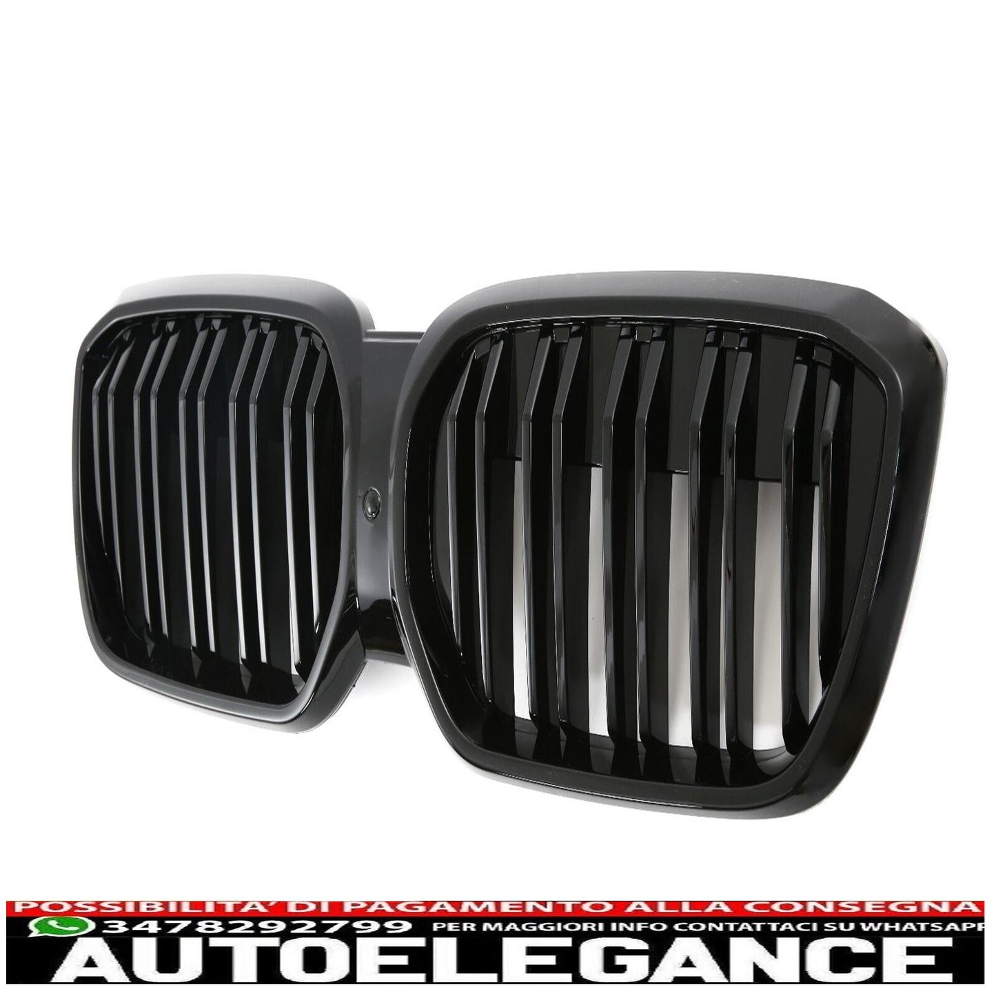 Gloss Black Double Bar Sport Radiator Grille for BMW IX3 G08 LCI