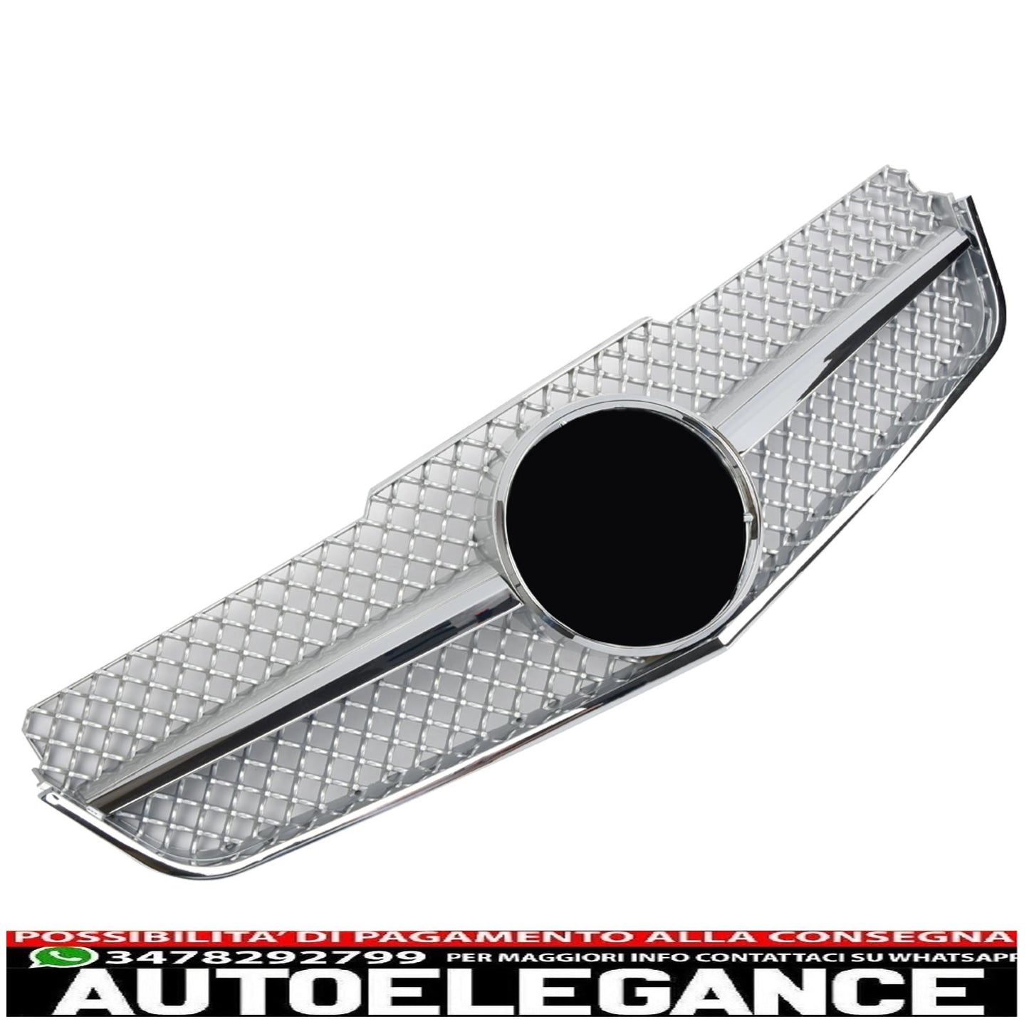 sport grill radiator grill suitable for mercedes w207 coupe cabrio silver + chrome - show original titleoriginal textgrill sport kühlergrill passt für mercedes w207 coupe cabrio silber + chrom