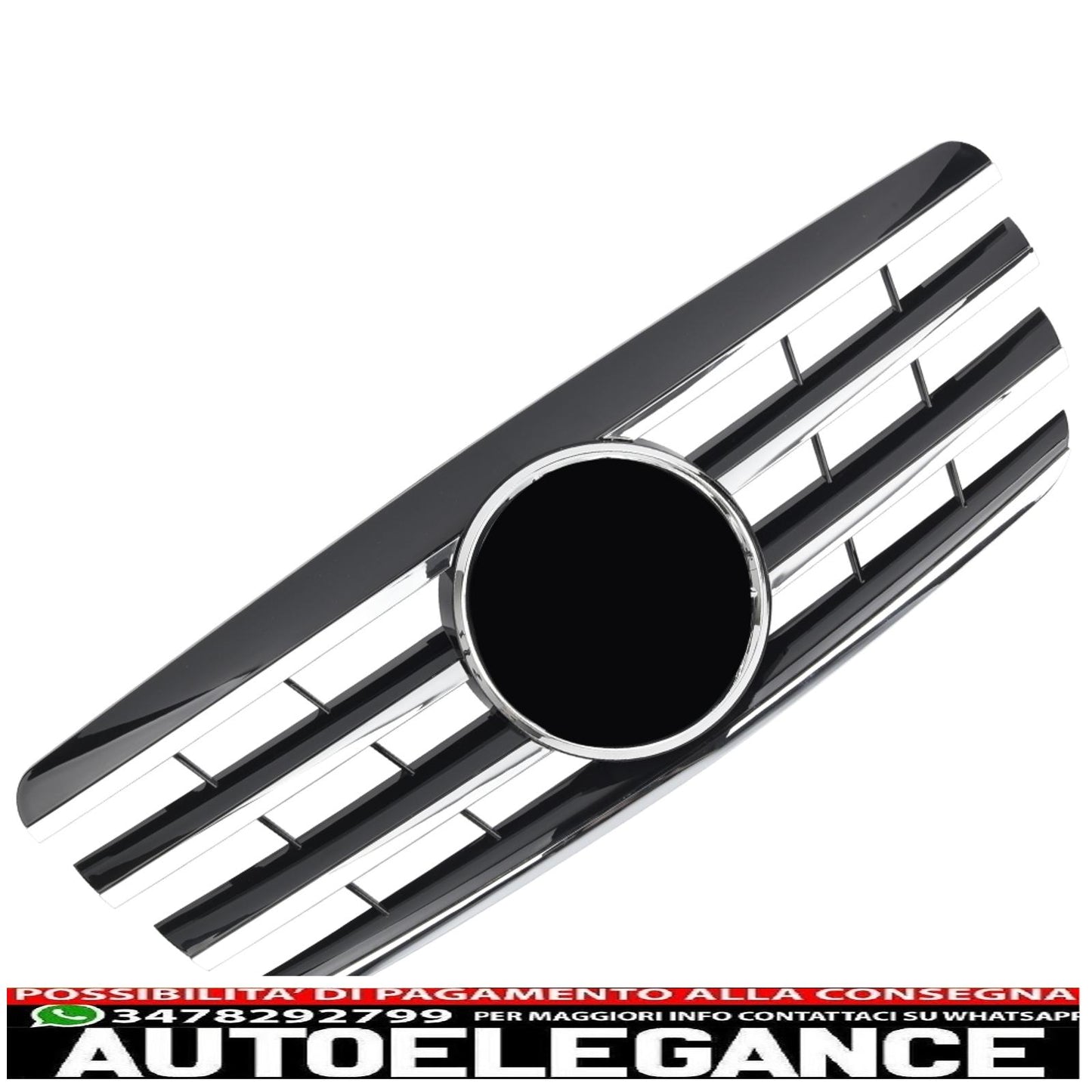 Sport radiator grille suitable for Mercedes W210 S210 E 1999-2002 black + chrome
